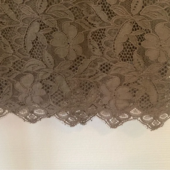 Red Valentino Mocha Silk Lace Dress w/Bow, Size 48 Euro - Picture 5 of 10